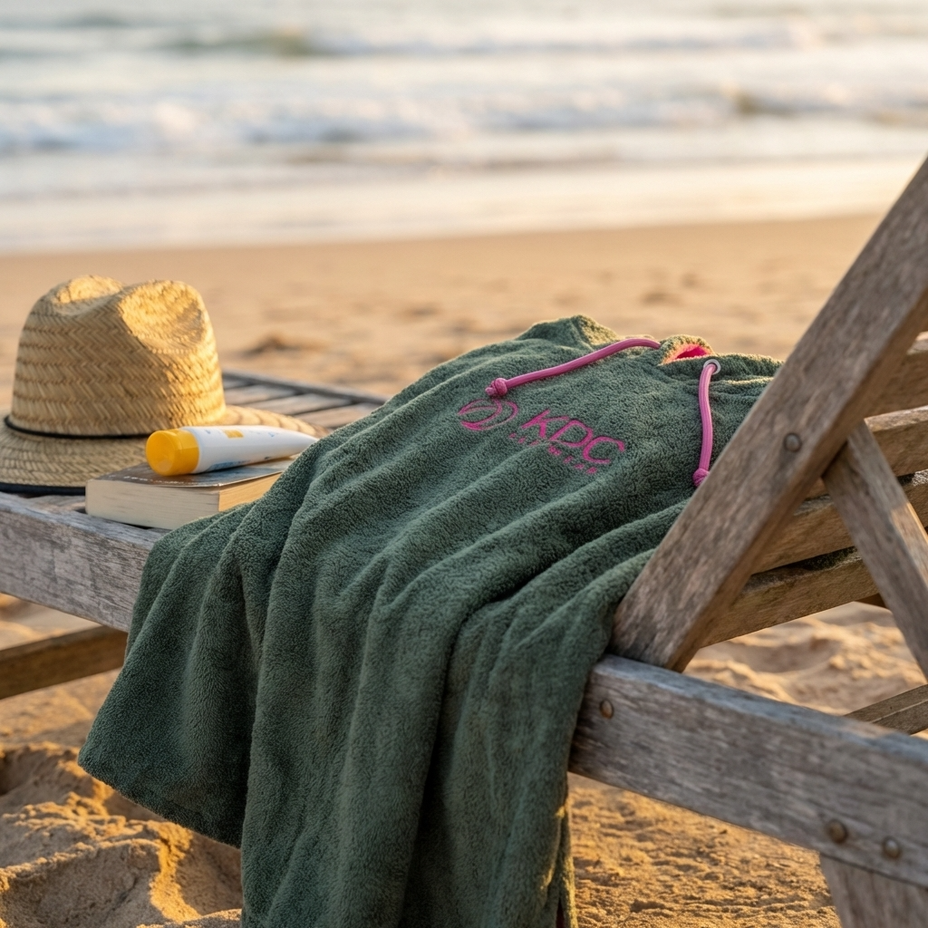 Poncho surf coton PASTEK KDC Surfwear – ouvertures latérales pour se changer
