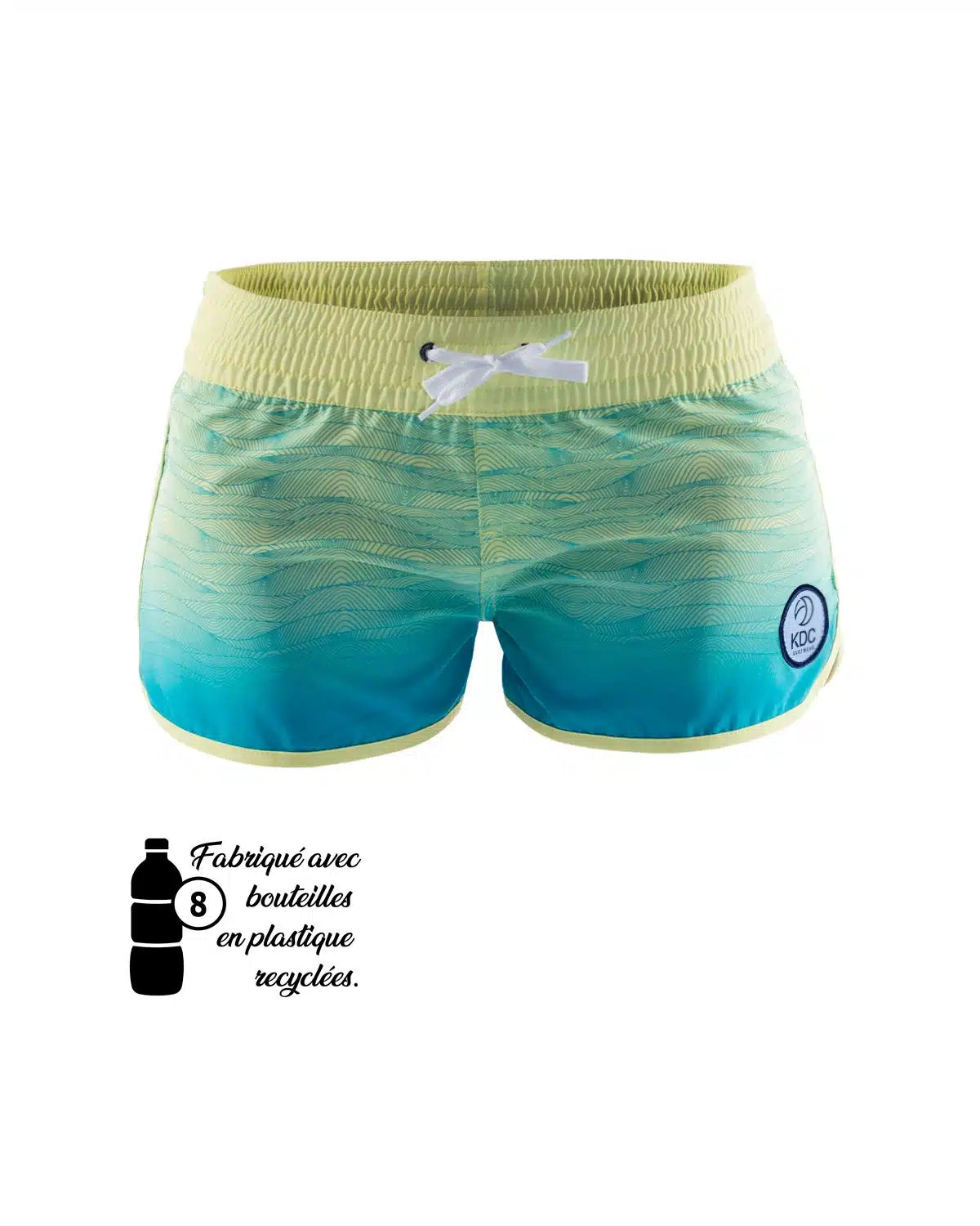 Short de bain femme en matiere recyclee electro